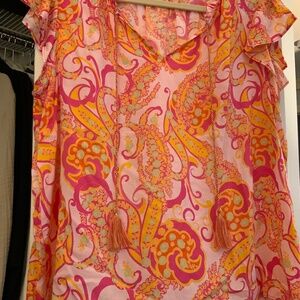 Rose and olive - printed sleeveless Blouse